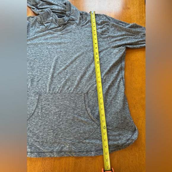 RBX Womens Loose Fit  Heathered Gray Scuba Hooded Workout Top w Thumbholes Sz 2X - Picture 9 of 10